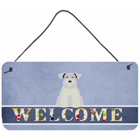 Carolines Treasures Miniature Schanuzer White Welcome Wall or Door Hanging Prints BB5634DS812